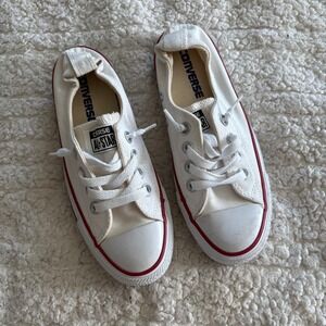Converse Chuck Taylor All Star Shoreline White Canvas Slip On Sneakers Size 5